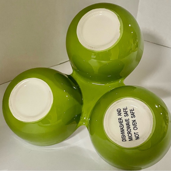 Midwest 2011 Retro Ceramic 3 Compartment Serving Tray Dips Citrus Fruit Summer - Picture 5 of 10